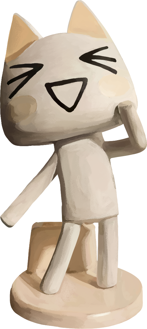 Painting of a cat figure